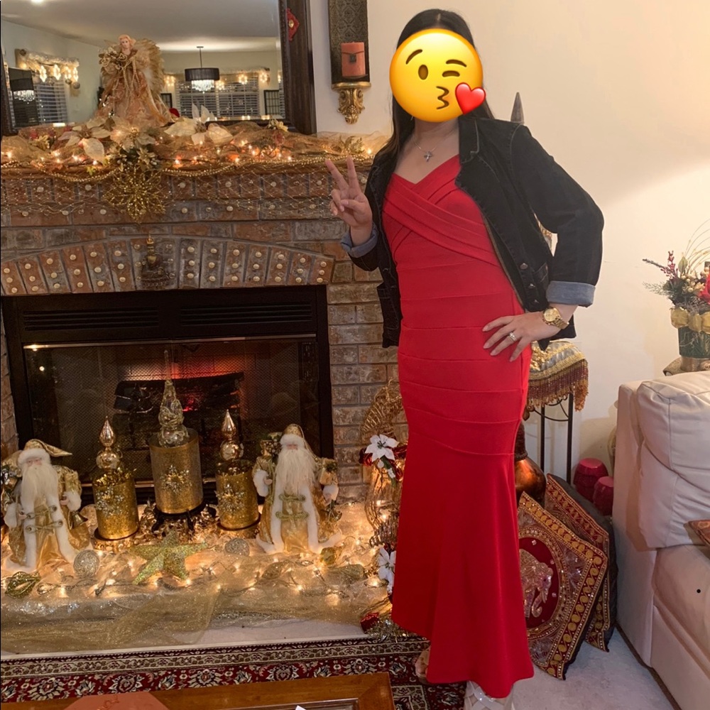 Red long dress